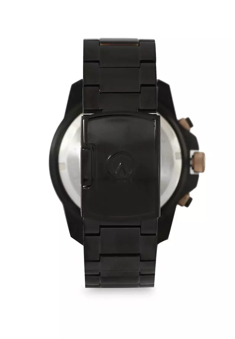Alexandre Christie Jam Tangan Pria - Black Rosegold - Stainless Steel - 6606 MCBGBBA