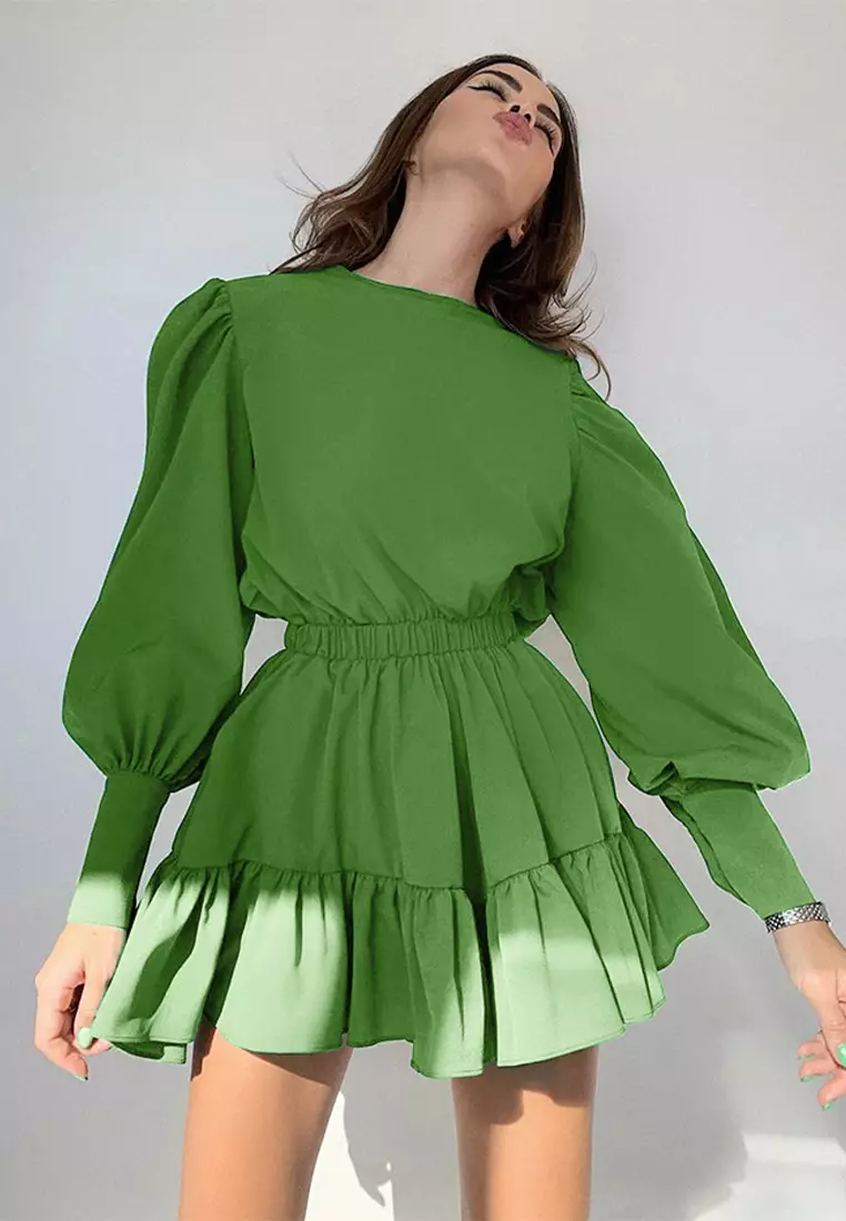 Buy Sunnydaysweety Lantern sleeve temperament commuting French