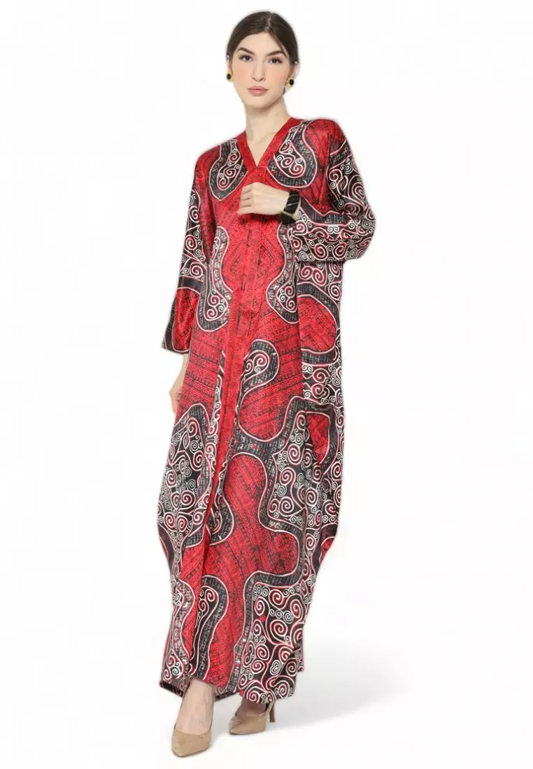 Kanzi Long Sleeve Batik Kaftan