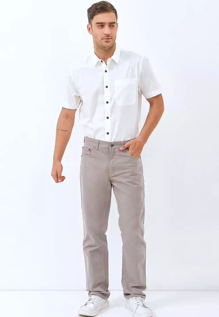 EMBA DENIM - Celana Panjang Pria Regular Fit warna Frost Grey - BS08.1