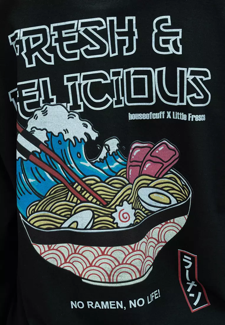 Kaos cotton combed lengan panjang wanita hitam houseofcuff fresh