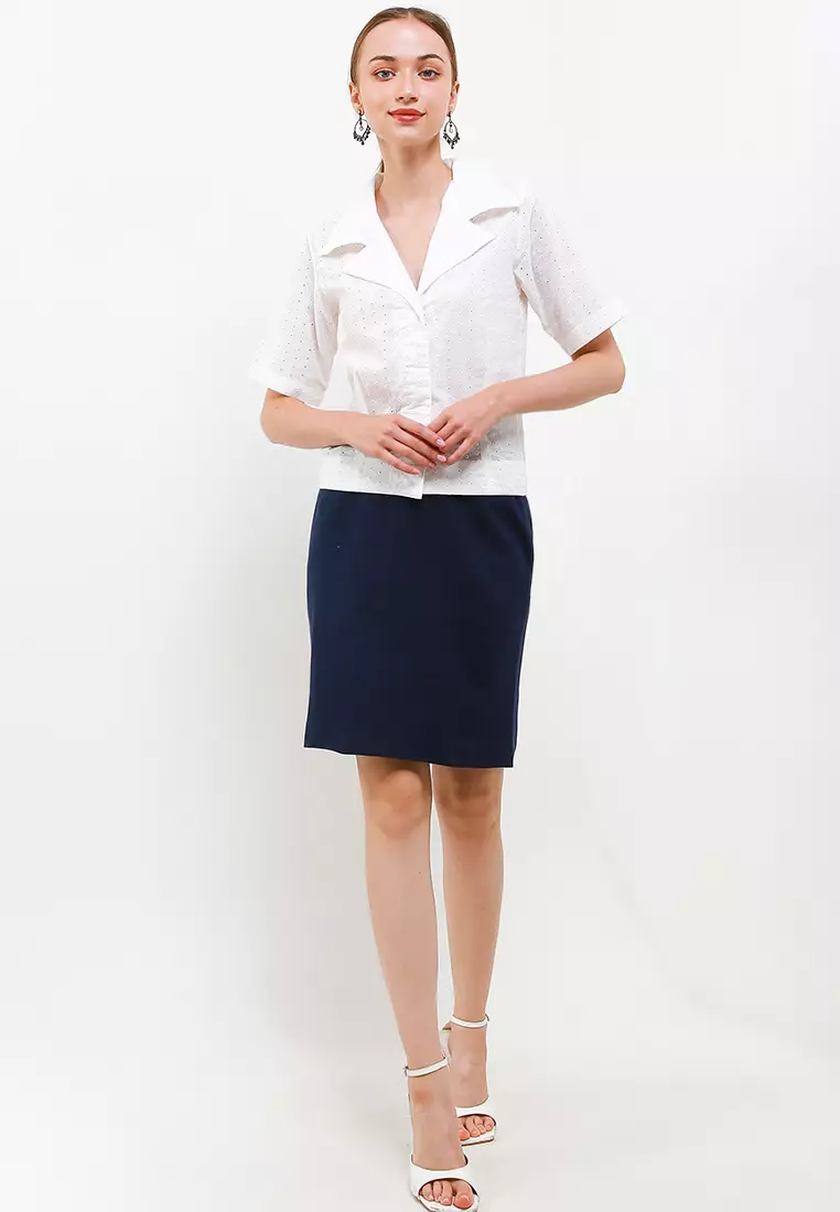 Chanira Tessa Midi Skirt-Navy