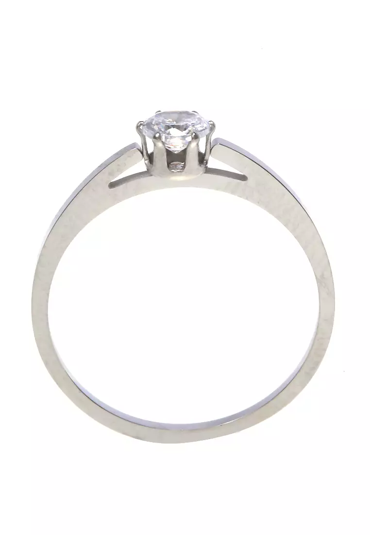 Cincin Diamond Aksesoris Wanita Fashion Ring Premium Quality - Silver