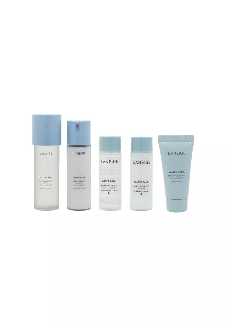 Laneige Water Bank Blue Hyaluronic Essential Set (For Combination to Oily Skin) (5pcs)