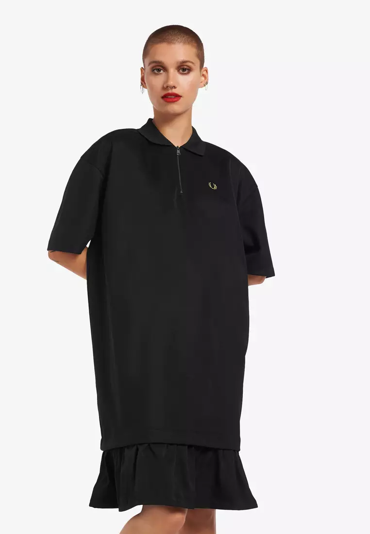 Buy Fred Perry Fred Perry D3151 Woven Panel Tricot Dress (Black