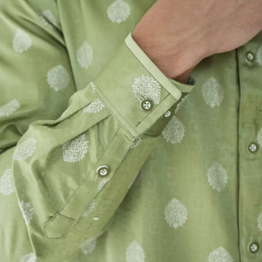 Casella Baju Koko Pria Lengan Panjang | Baju Koko Batik Syam 9982 Army