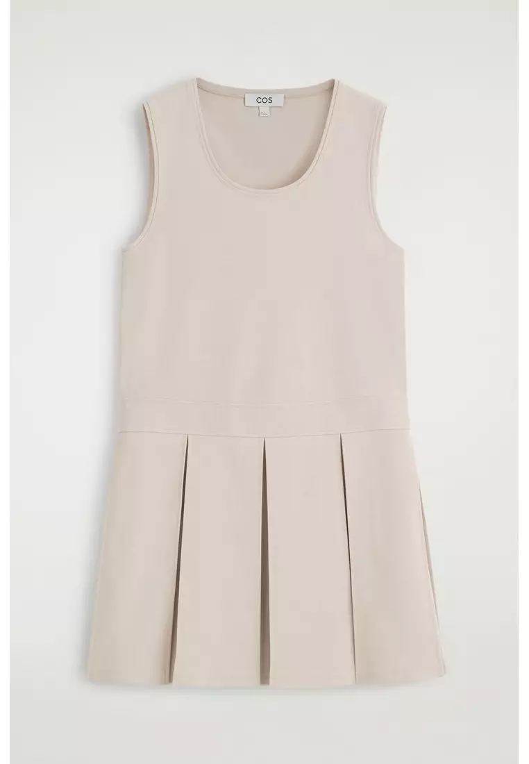 SLEEVELESS PLEATED MIDI DRESS