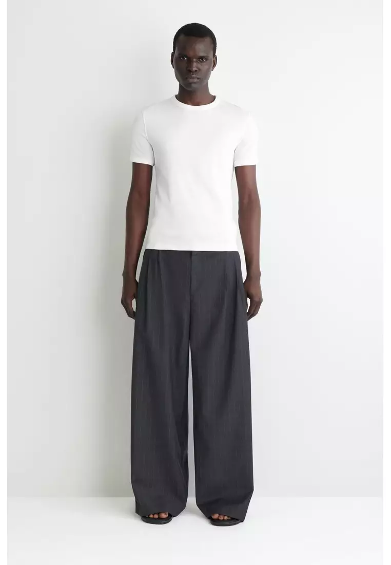 SLIM RIBBED COTTON T-SHIRT