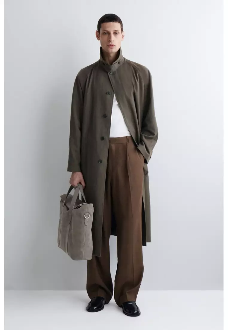 BRUNSWICK MESSENGER BAG - CROC-EFFECT SUEDE