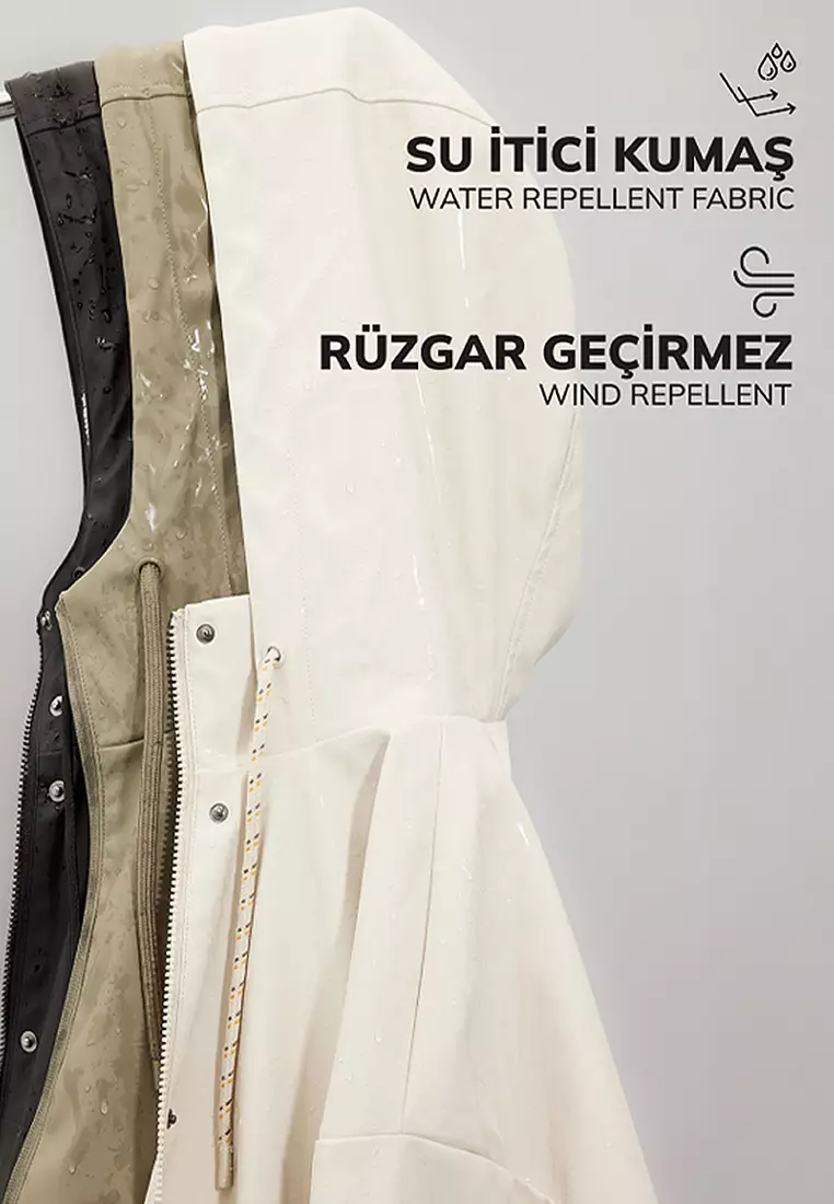 Water Repellent Faux Leather Jacket Coat