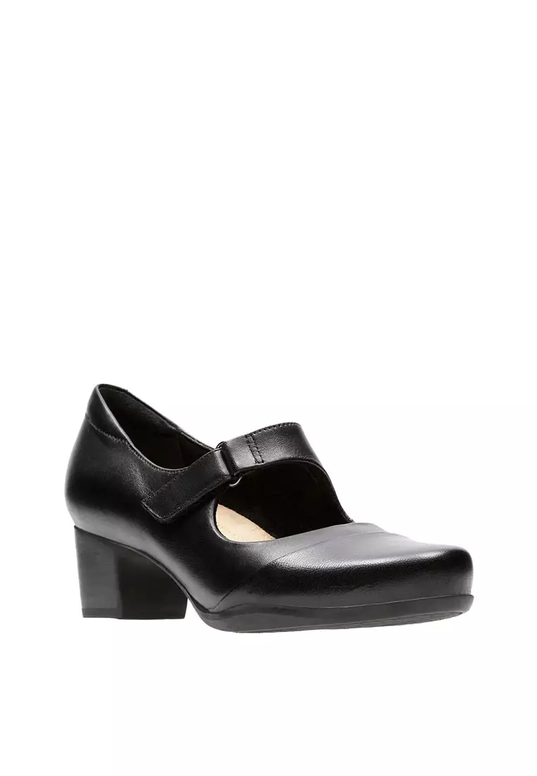 Womens Rosalyn Wren Mary Jane Pump Shoes - Black Leather