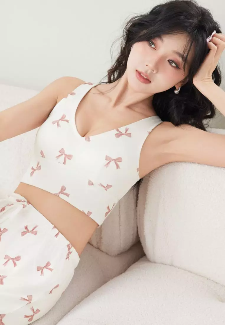 NISSA V-NECK BRA TOP SUPERSOFT FABRIC COMFORTABLE BUILT-IN LIGHTLY PADS TANK TOP FOR WOMAN GIRL HW09438