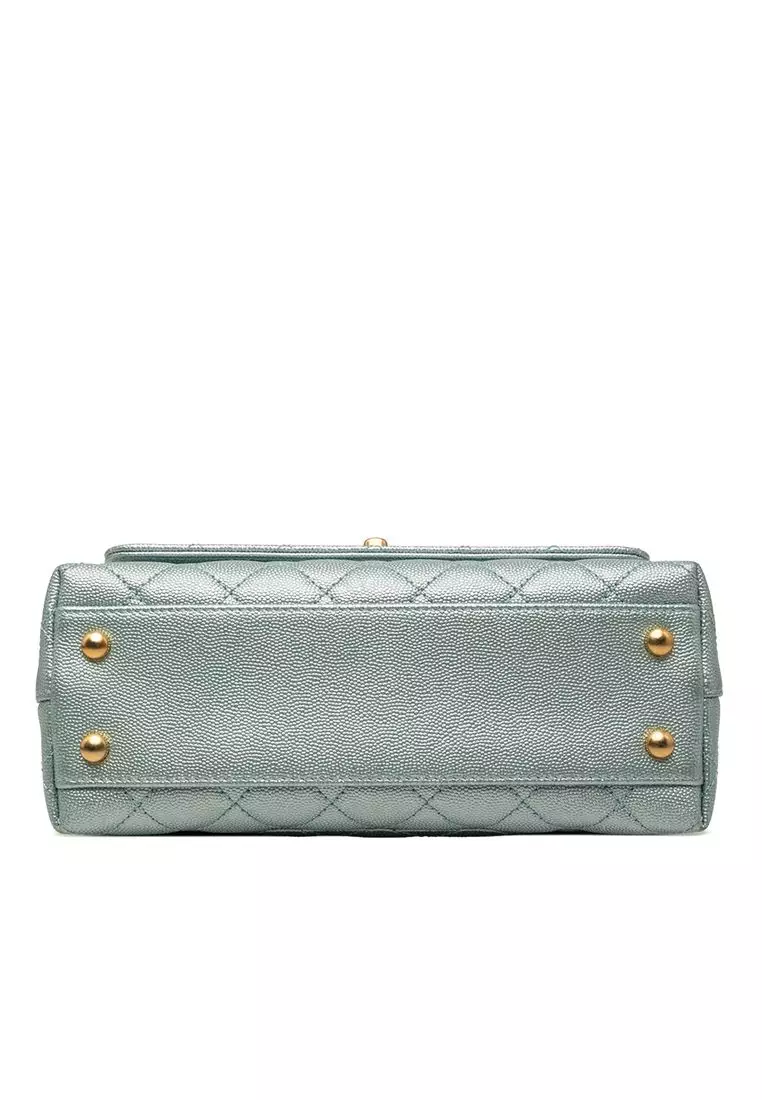 Pre-Loved Chanel Mini Metallic Caviar Coco Top Handle Bag