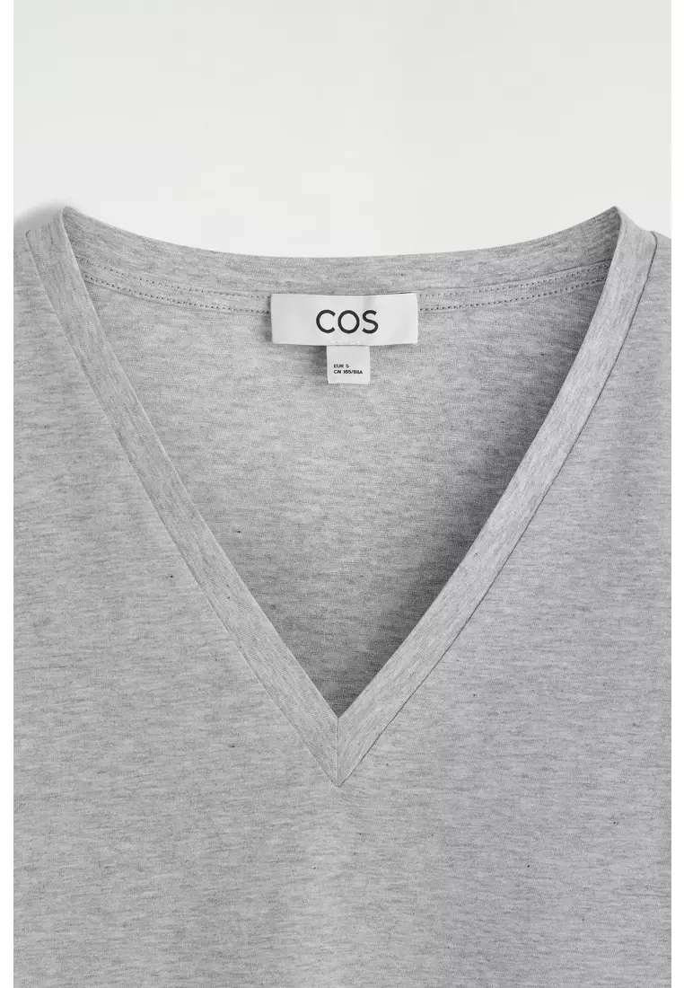 V-NECK COTTON T-SHIRT