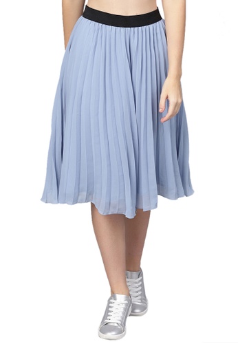 Buy SASSAFRAS Blue Pleated Flared Midi