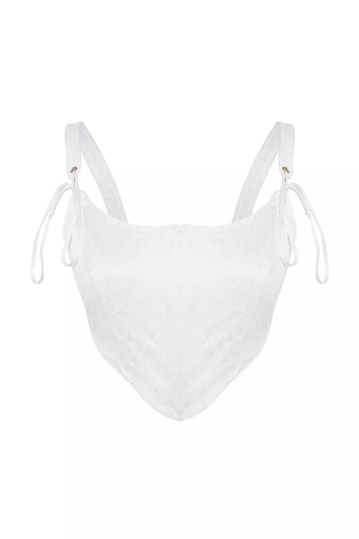 Lace and Tie Detailed Bustier