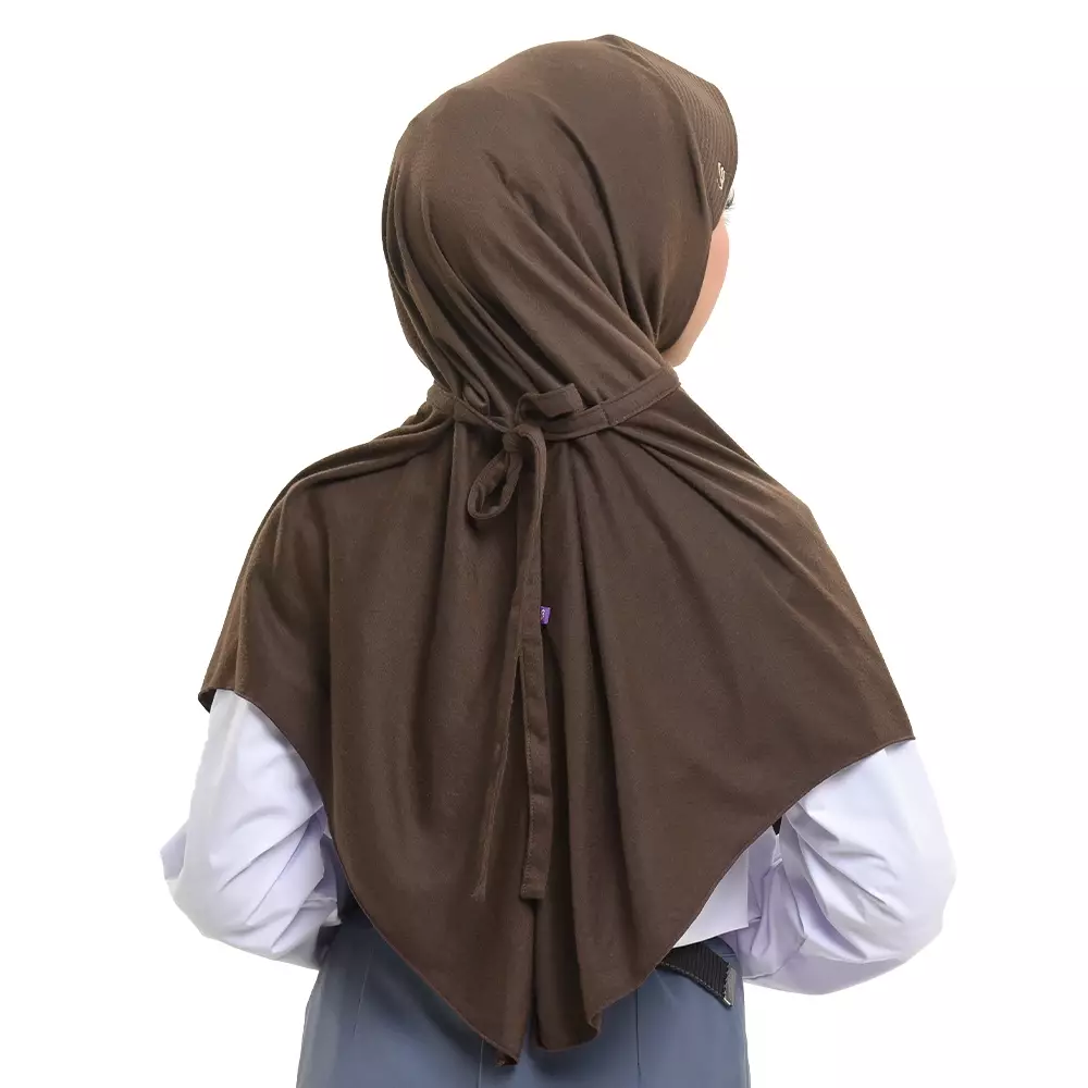 Rabbani - kerudung Sekolah Instan Picanto S - Brown