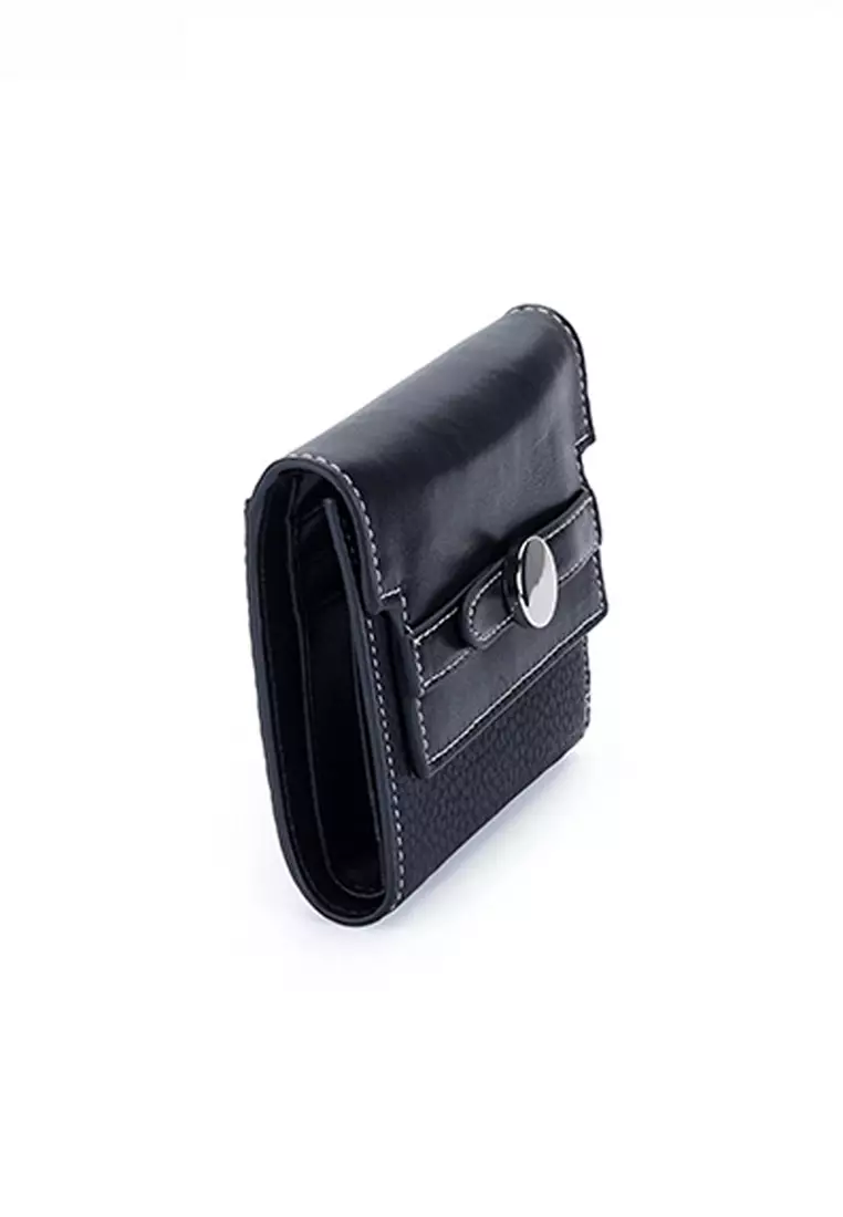 Texture Patching Full Grain Leather Trifold Wallet JW YT-2319