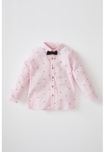 DeFacto pink Regular Fit Long Sleeve Cotton Shirt 8FBFFKA430F0ECGS_1