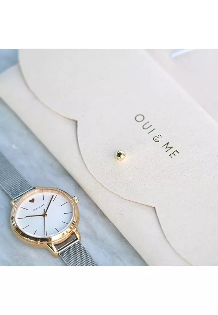 [Sustainable Watch] Oui & Me Minette Quartz Watch Silver Metal Band Strap ME010169