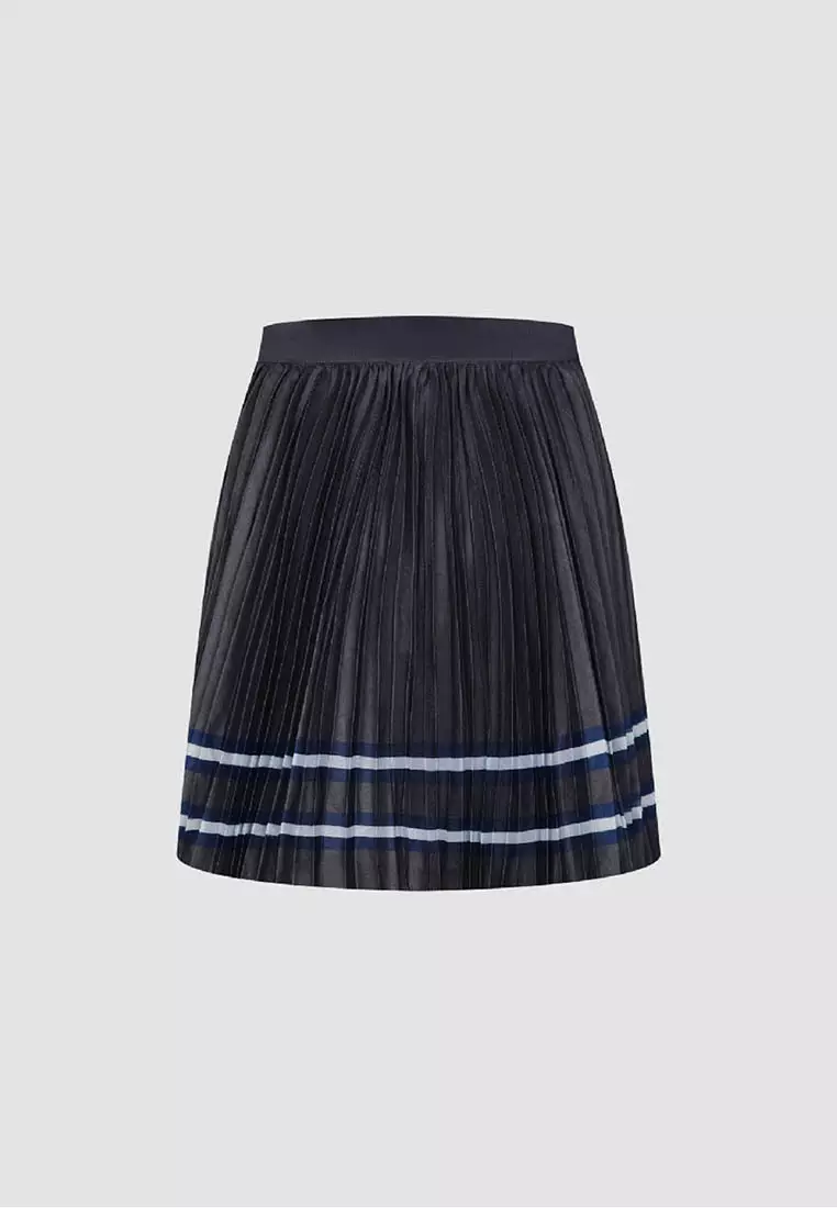 Pleated Mini A-Line Skirt