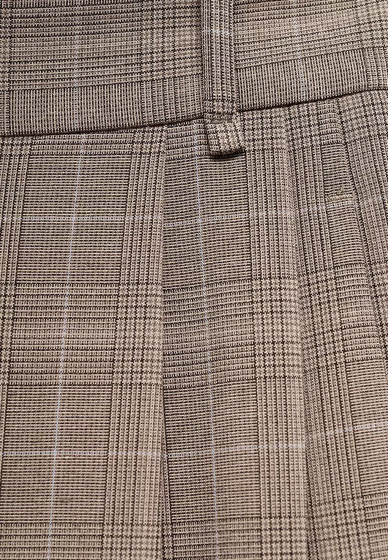 Wide-Leg Check Suit Trousers