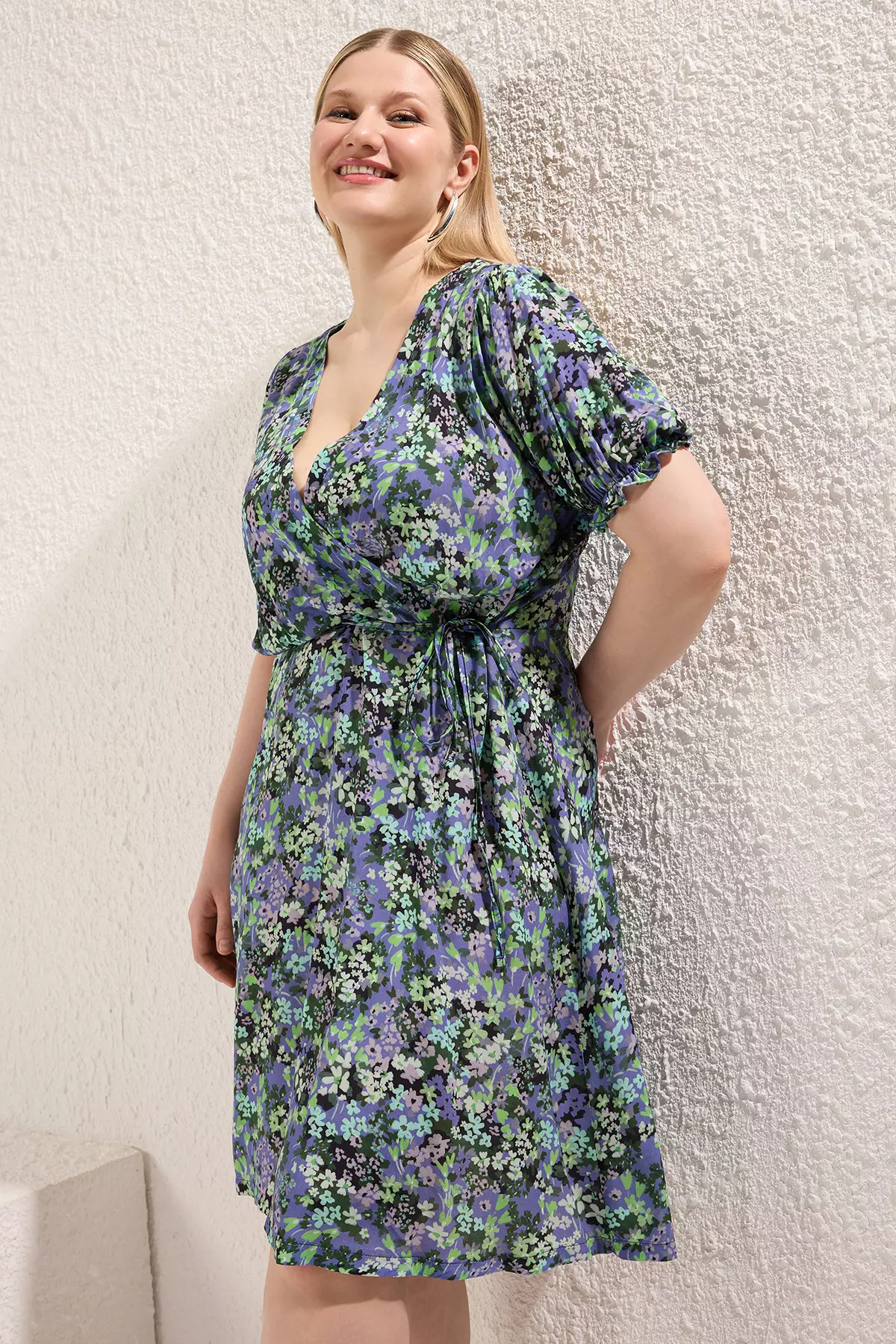 Plus Size A-Line Floral Dress