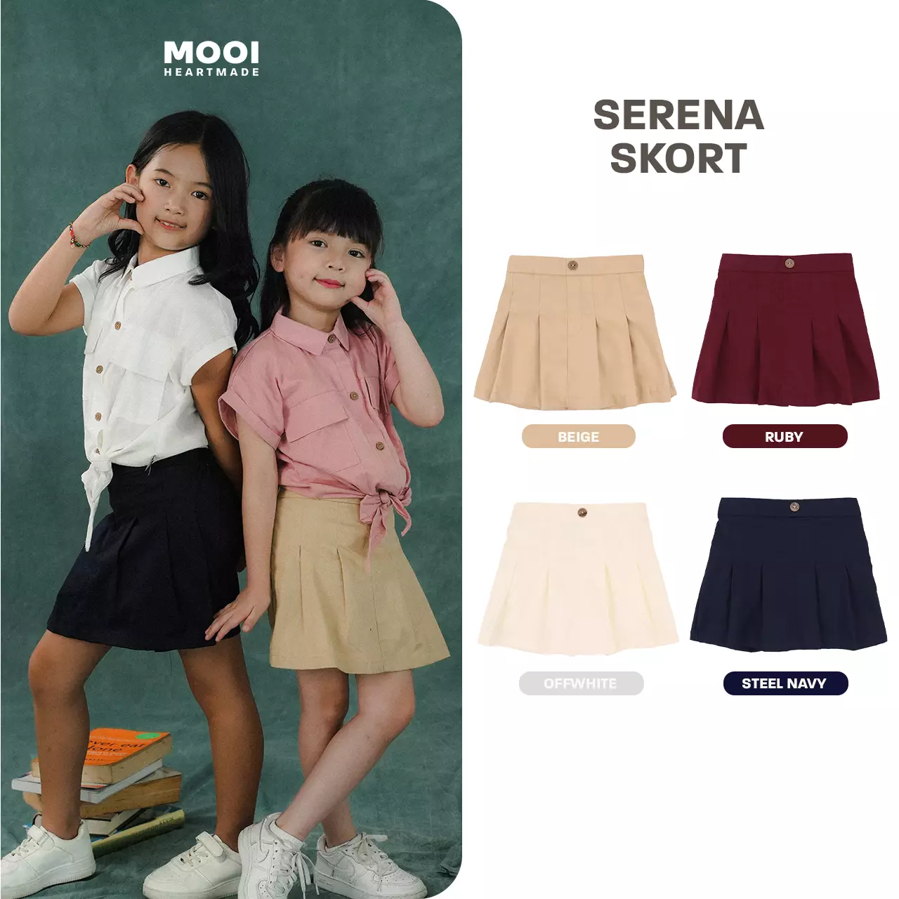 Mooi Rok Anak Perempuan Serena Skort Pants - Steel Navy