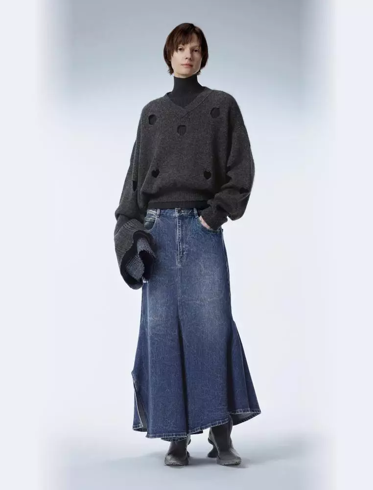 A-Line Denim Mermaid Skirt