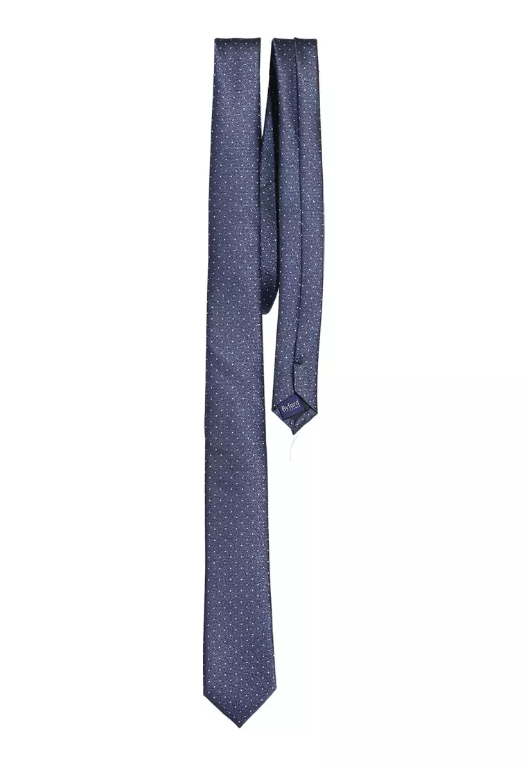 Byford Mens Micro Polyester Neck Tie 6.5 - 3026006B-39NavyDot