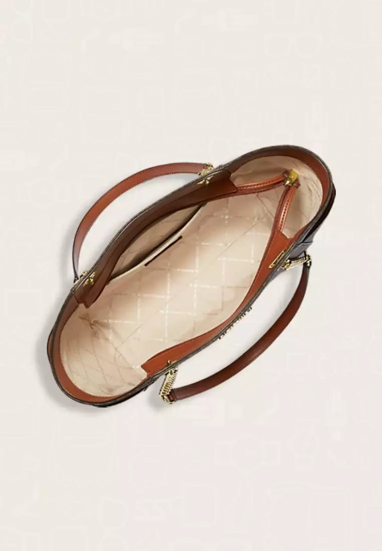 Michael Kors Jet Set Travel Large Chain Shoulder Tote Brown