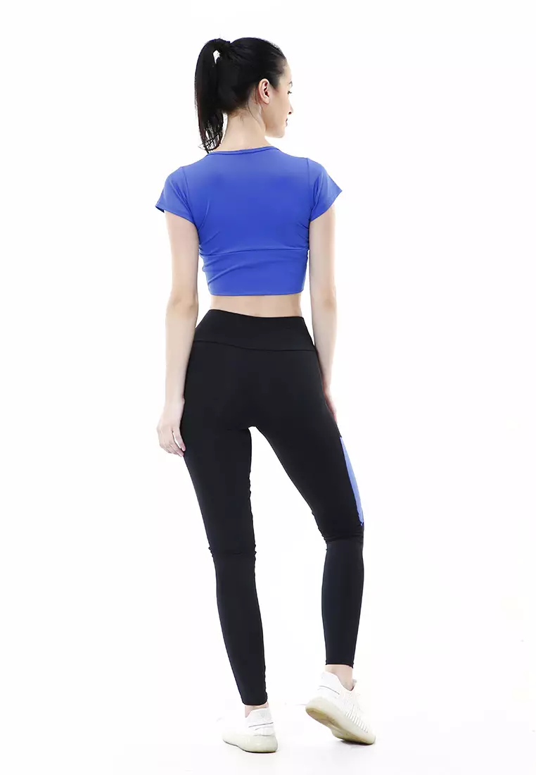 Jovita One Set Atasan Bawahan Baju Senam Aerobik Relaxed Fit - Biru Tua