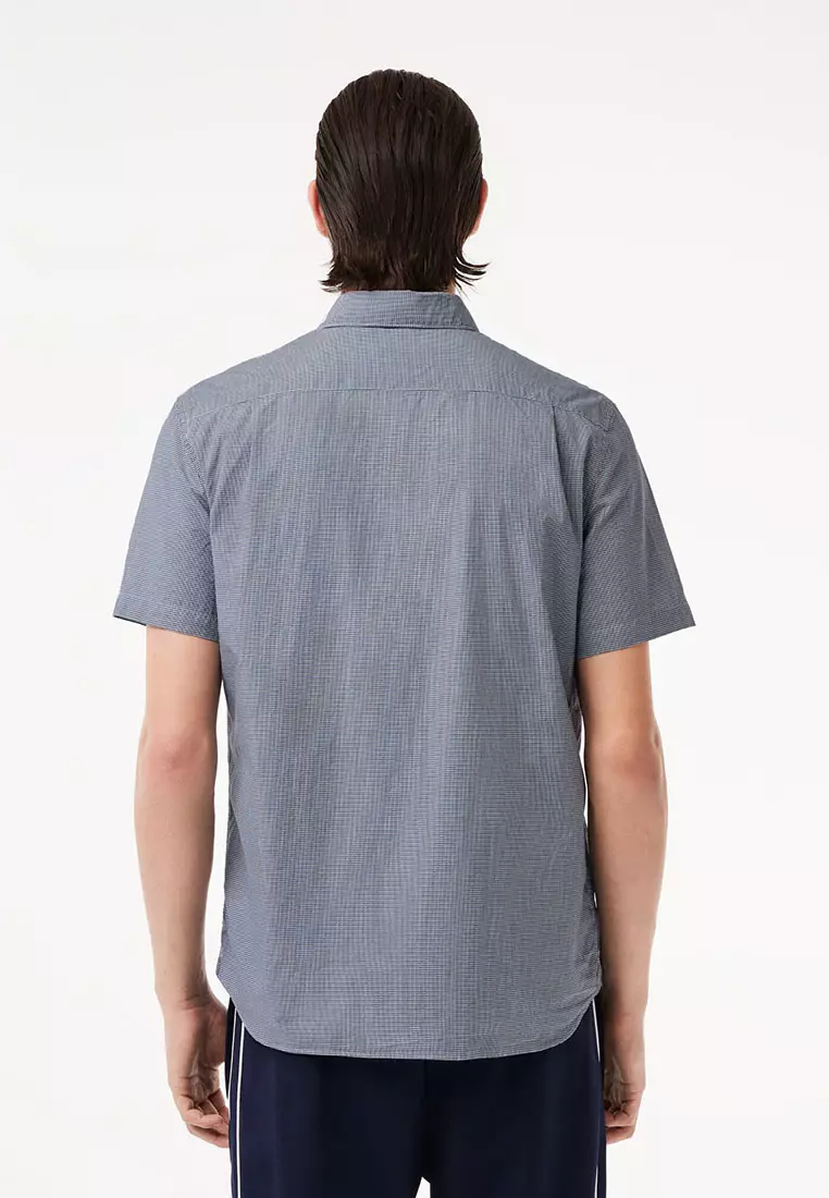 Short Sleeved Regular Fit Gingham Print Shirt