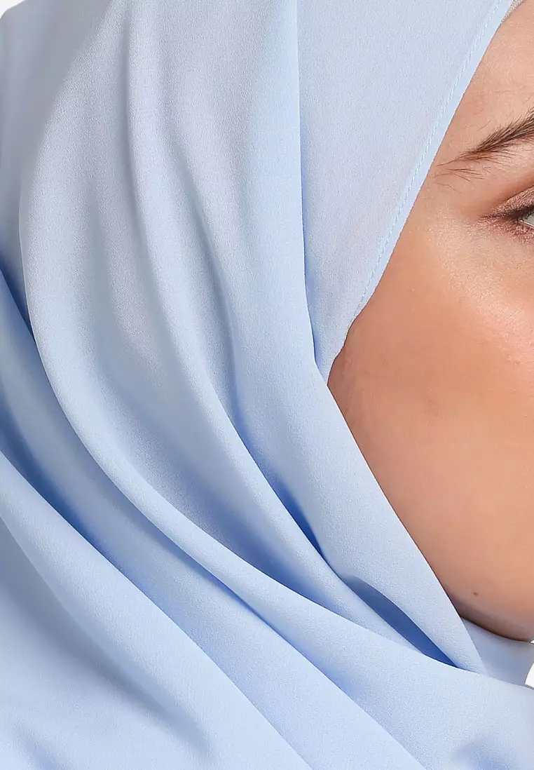 Anya Textured Chiffon Scarf in Light Blue