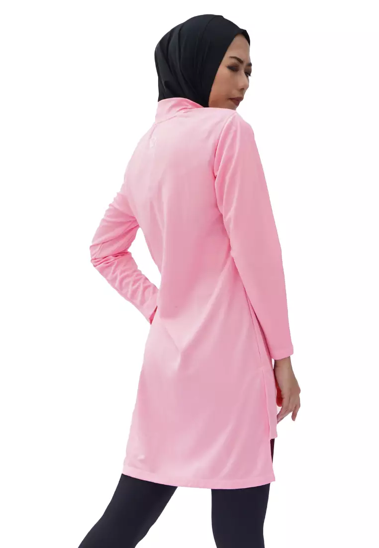 Tiento Aleeya Long Sleeve Dry Fit Zipper Sporty Baju Kaos Olahraga Lengan Panjang Wanita Muslimah Remaja Dewasa Running Fitness Senam Zumba Tenis