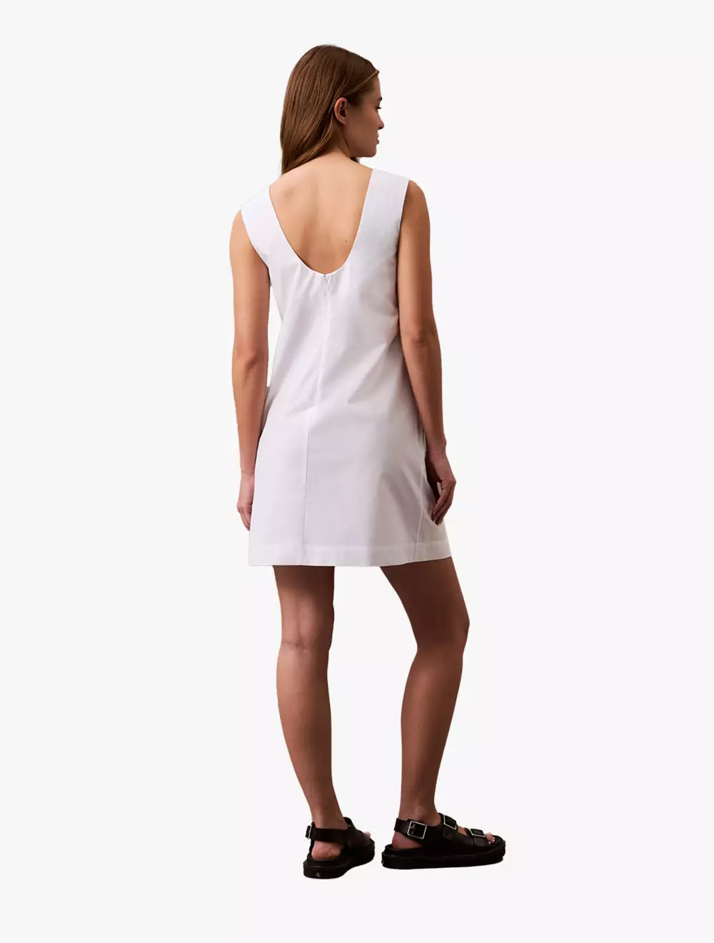 Calvin Klein - Sleeveless Cotton Poplin Mini Dress