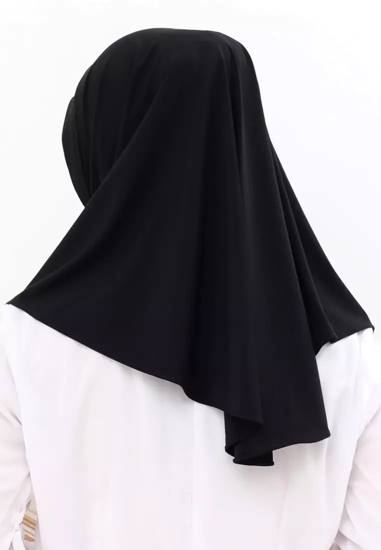 Hijab Jilbab Instan Bergo Super Jersey Cool Tech Wanita Black