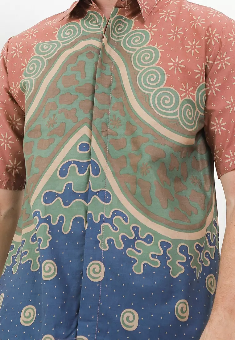 Gulali Kemeja Batik Premium Pria Casual Modern Lengan Pendek