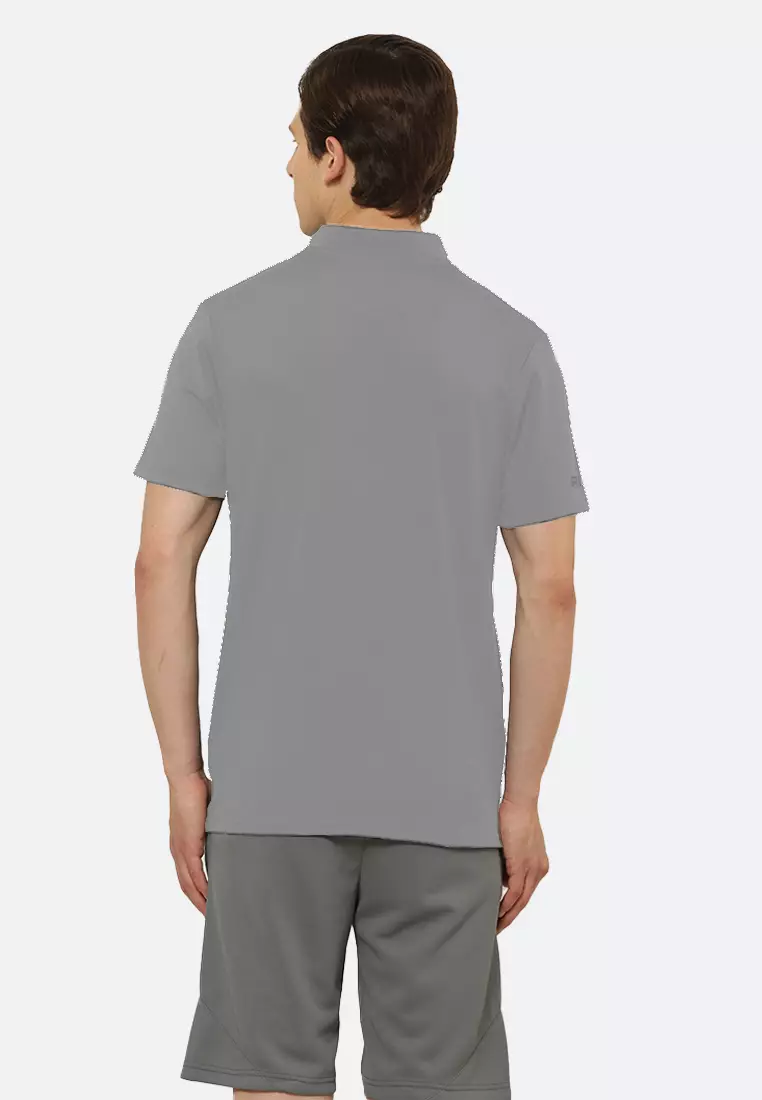 Grey Luxe Men's Athleisure Chinese Collar Designer Tee