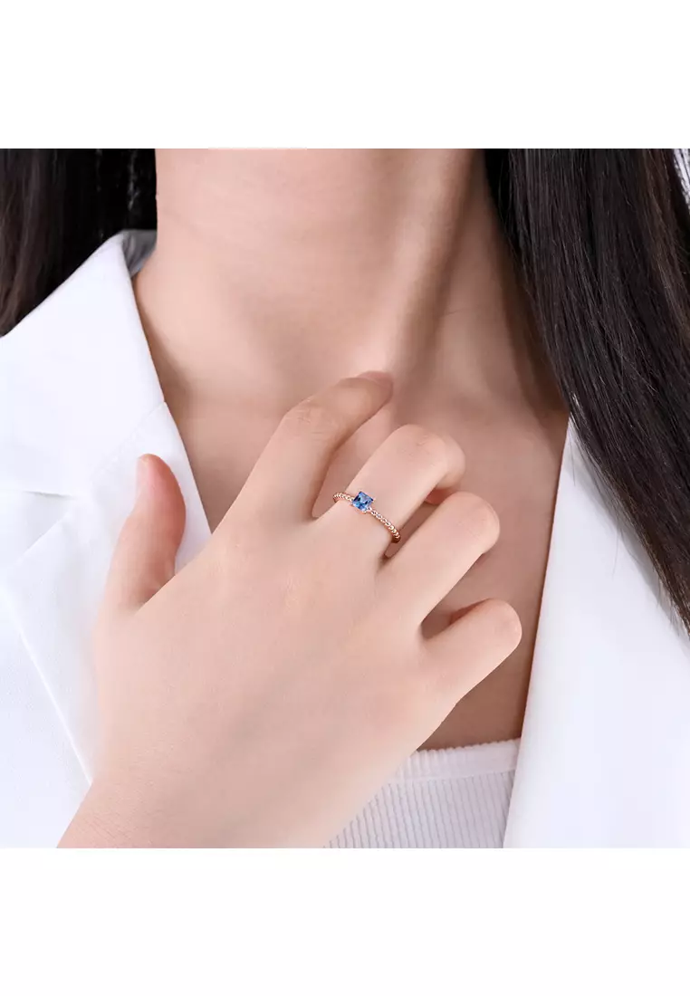 [ Alexandrite Collection ] Simple Square Alexandrite Ring RG - Cincin Alexandrite s925 by Her Jewellery