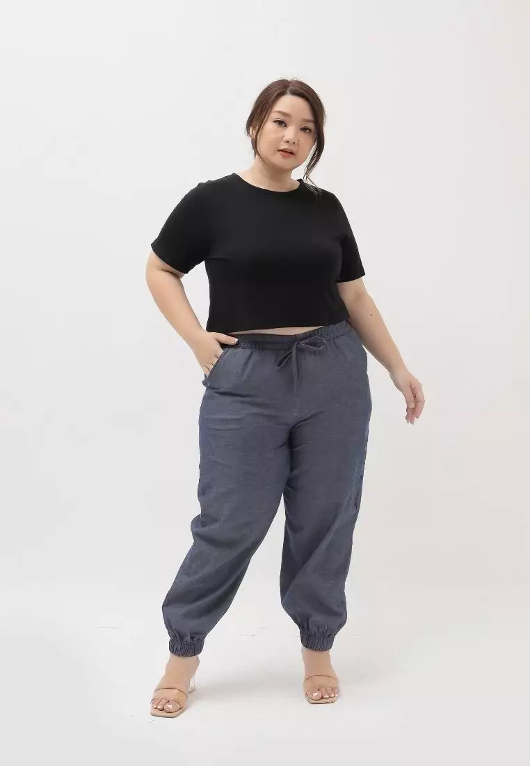 Plus Size Crop Top Kendal Black