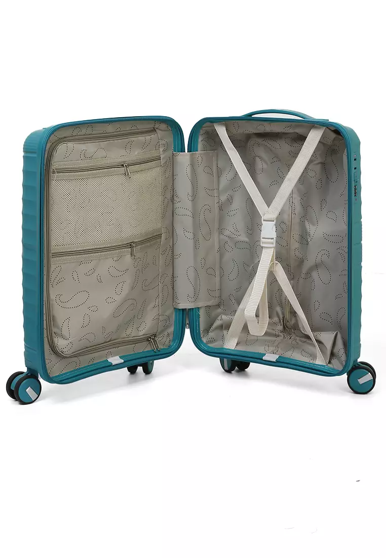 Carlton Koper Size 20inch Unisex Lock Anti Theft Zipper Suitcase Material Fiber ORIGINAL - Tosca