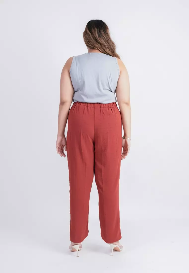 plus size min ji pants intense coral