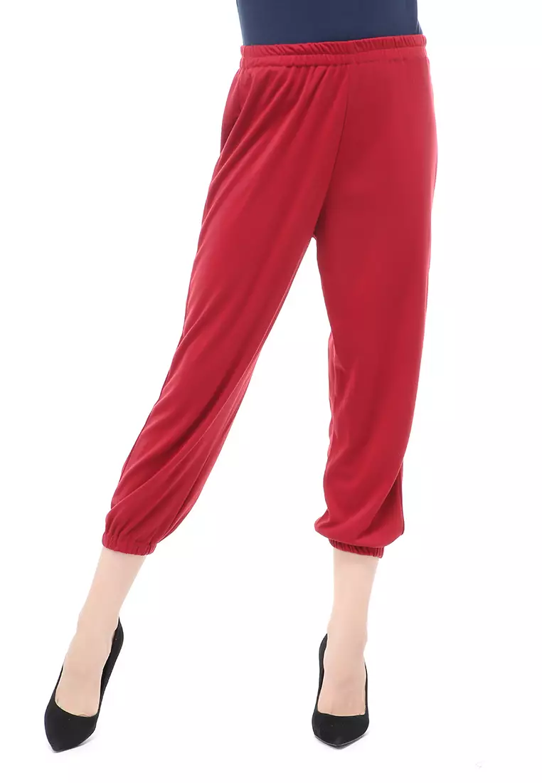 Nabila Legging Karet Muslimah Polos Bawahan Wanita Regular Fit - Maroon