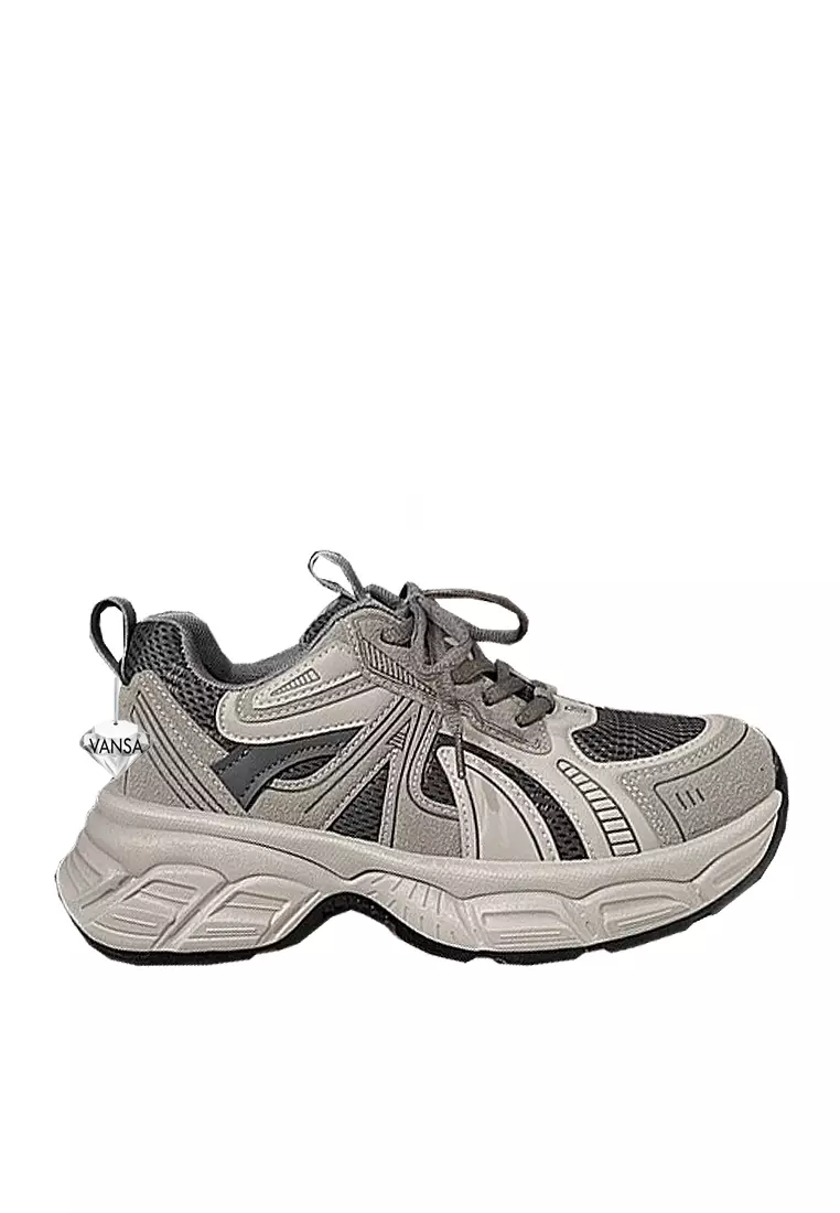 Discount on Twenty Eight Shoes  shoes - SKU: VANSA Color Block Cow Leather Mesh Platform Sneakers VPW-T-KLA2516