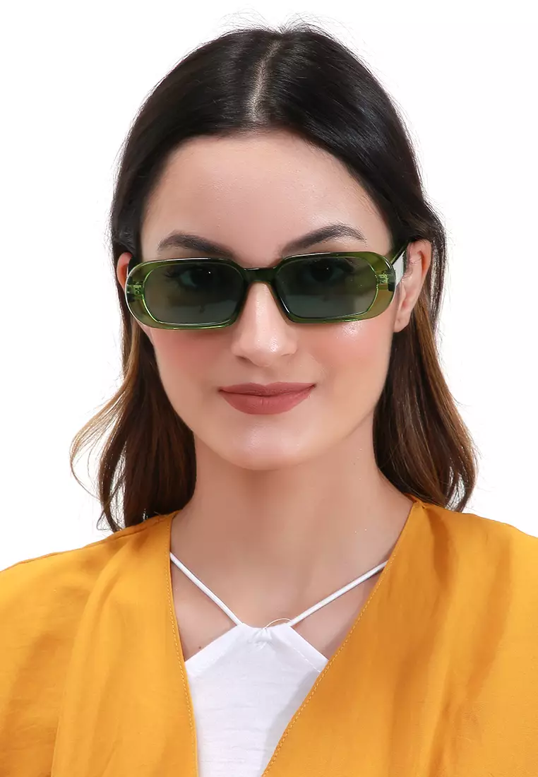 Mackenzie Kacamata Oval Frame Sunglasses Material PC ORIGINAL - Green