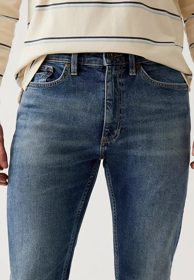 Slim Fit Vintage Wash Stretch Jeans