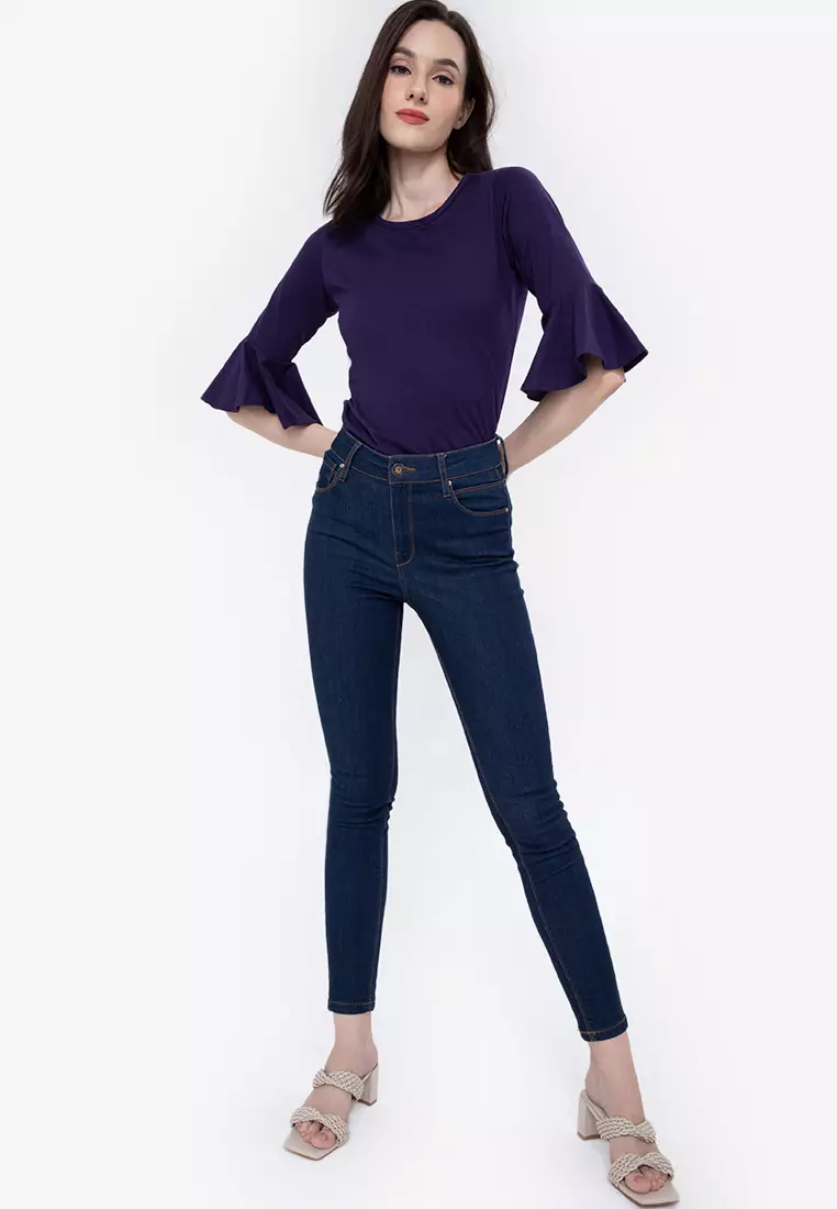 Buy moondaze Bell Sleeves Round Neck Top 2024 Online