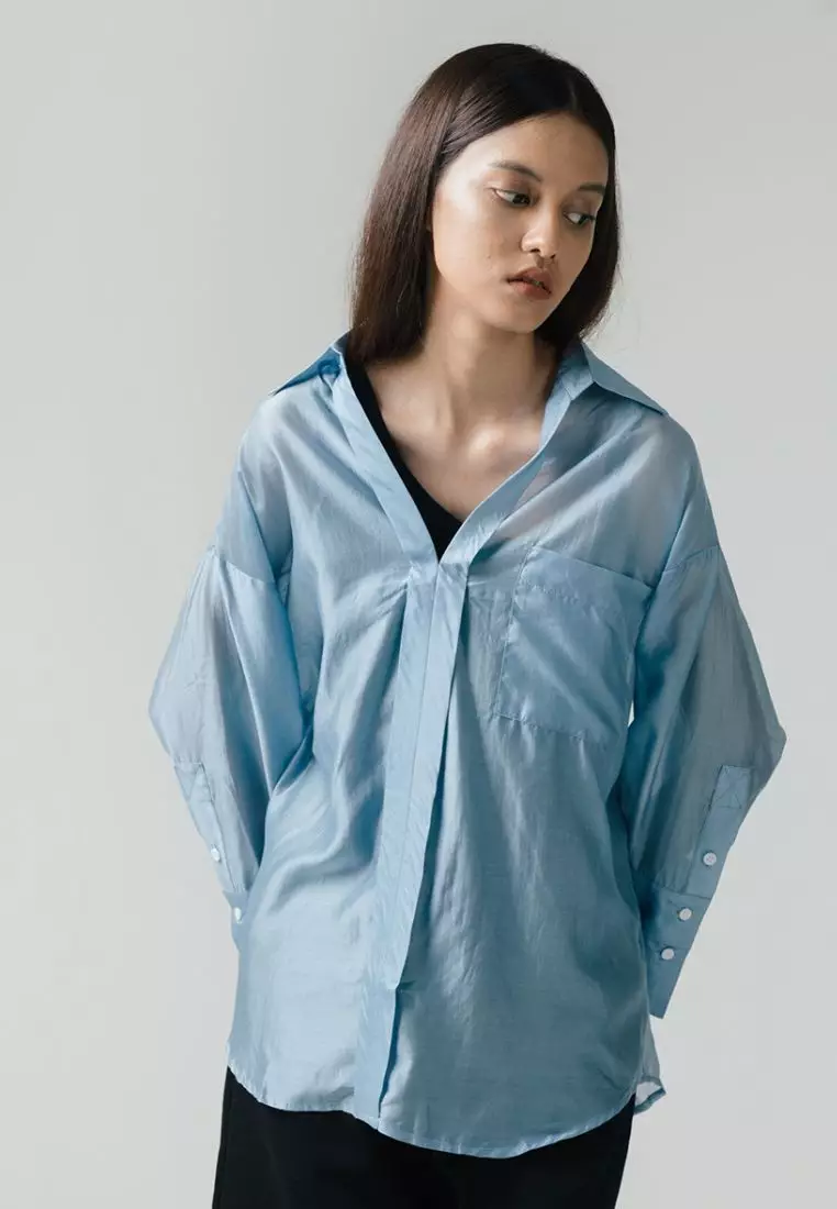 Jual 3Mongkis 3Mongkis Selena Oversized Sheer Top Original 2023 | ZALORA  Indonesia ®