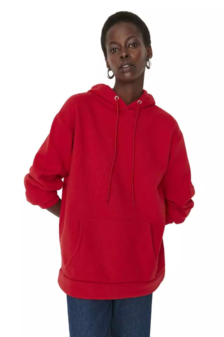 Thick red hoodie outlet